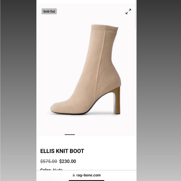 Elegant Gray Knit Ankle Boots - Picture 3 of 6